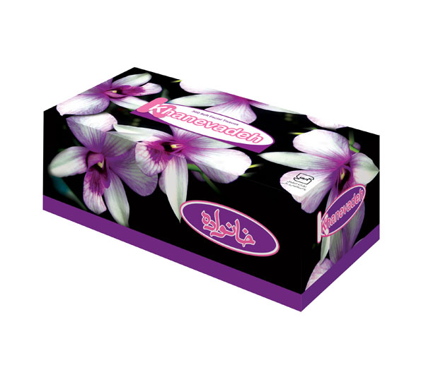 Khanevadeh 300 Facial Tissue - Violet Flower Design