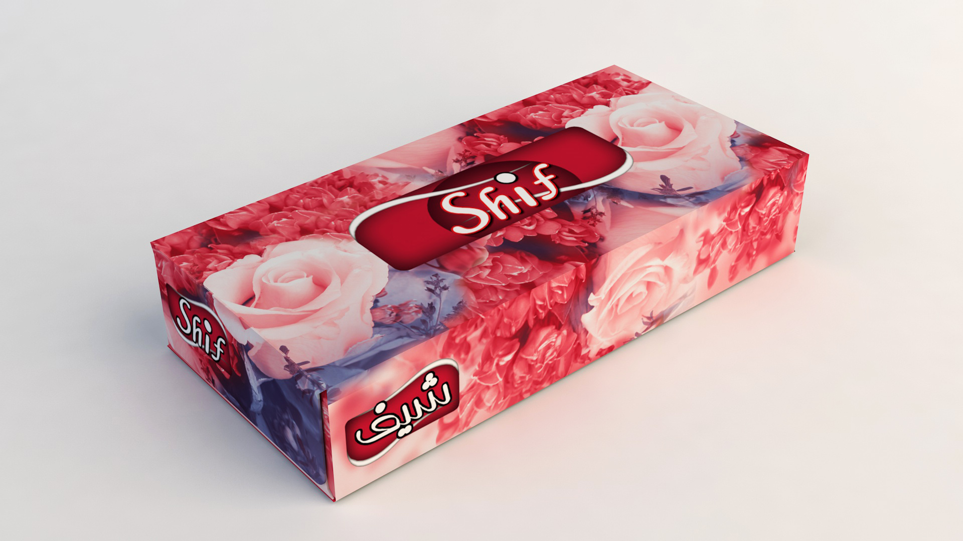 Shif 100 Facial Tissue - Pink Rose Design