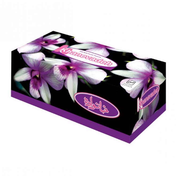 Khanevadeh 300 Facial Tissue - Violet Flower Design